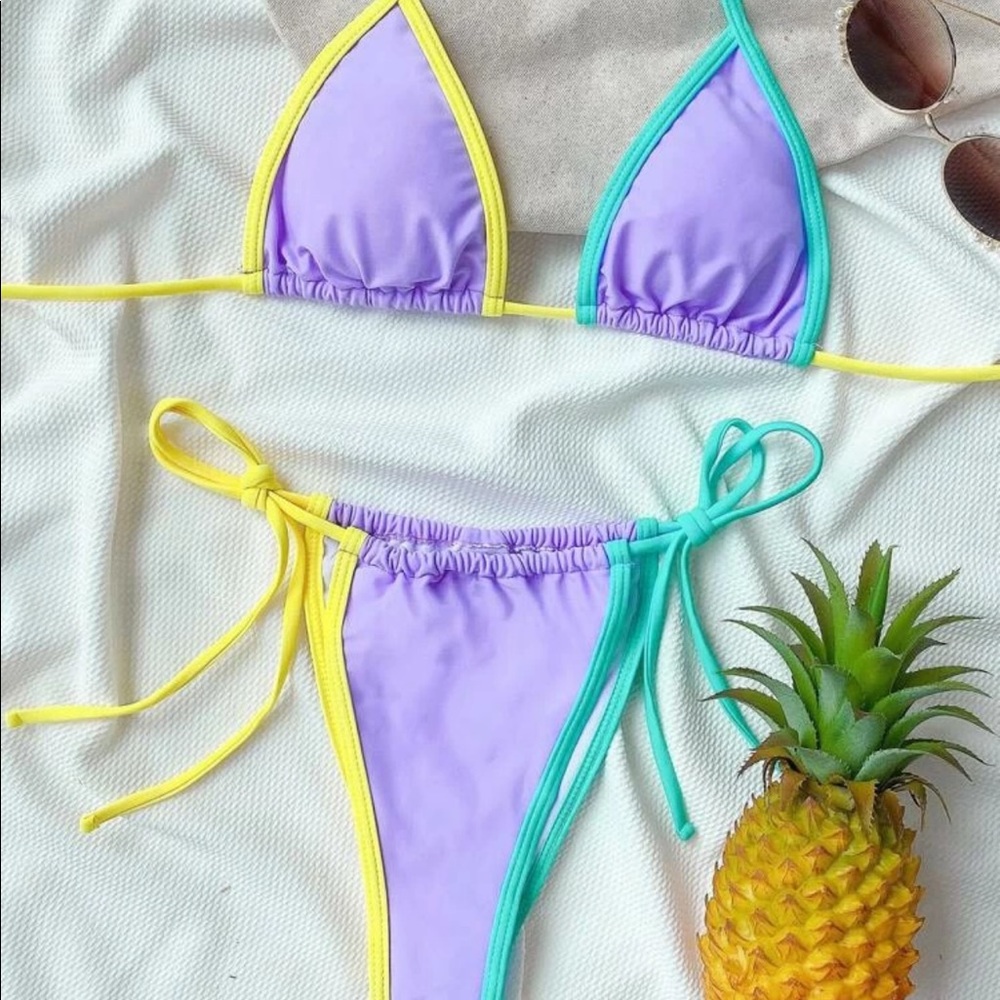 Multi Color Triangle Bikini - Picture 2 of 3